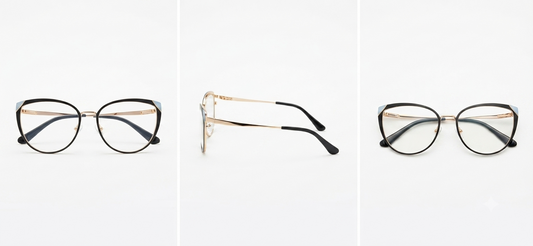 OR Cat-Eye Gris / Negro / Dorado 54mm