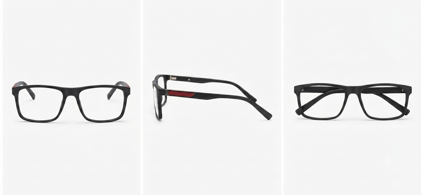 OR Rectangular Negro / Rojo 49mm