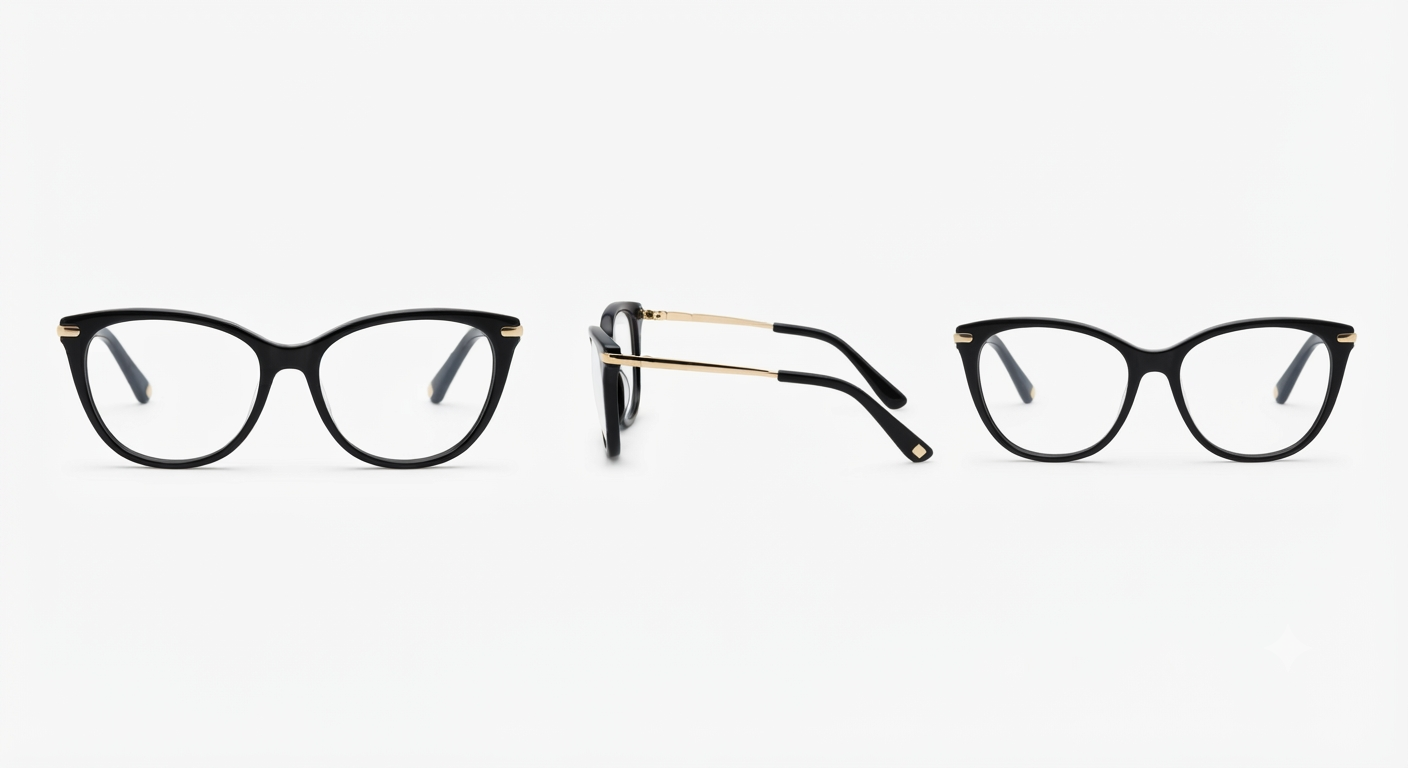 OR Cat-Eye Negro / Dorado 54mm